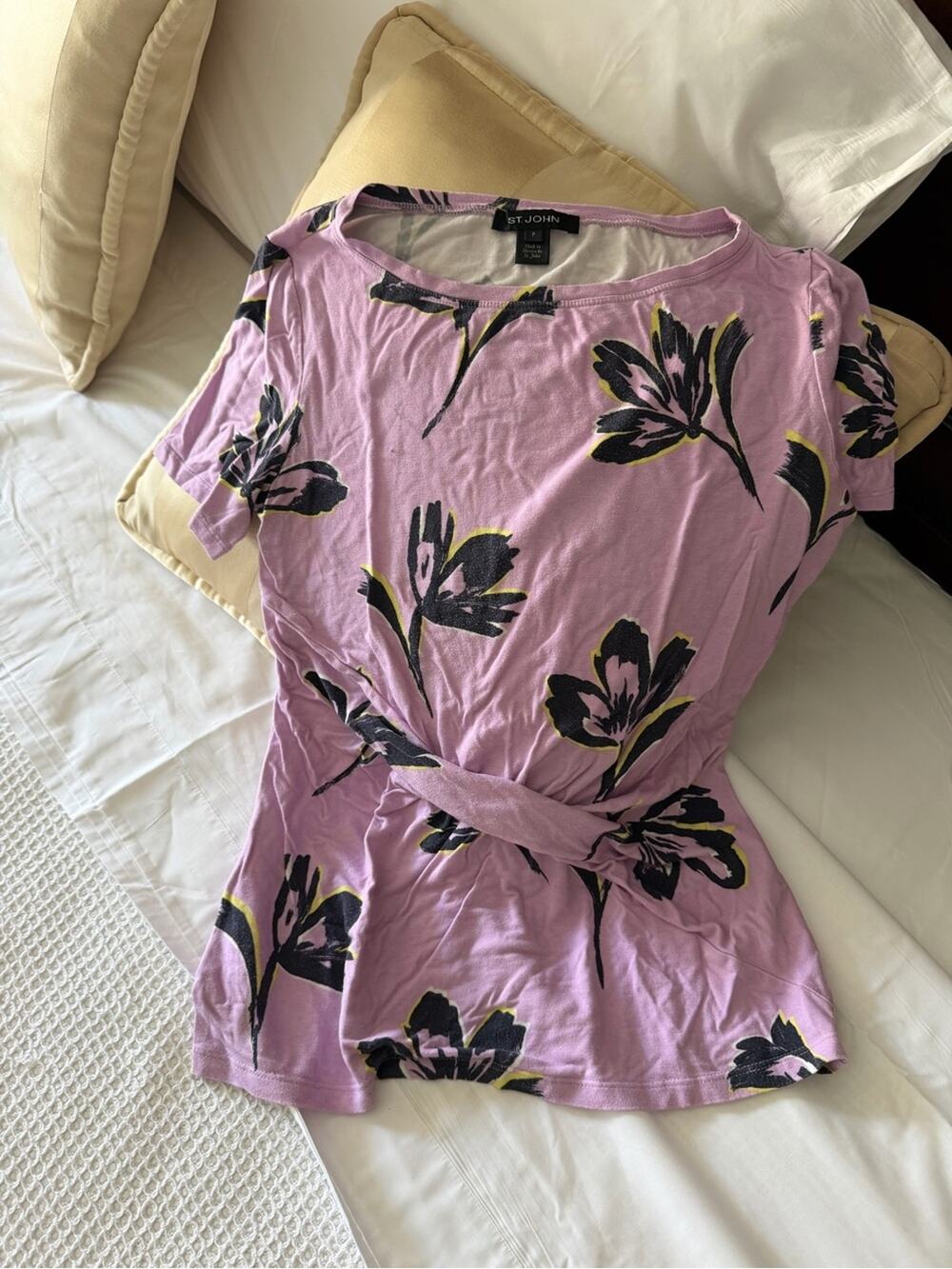 St John Floral Tie Waist Top
